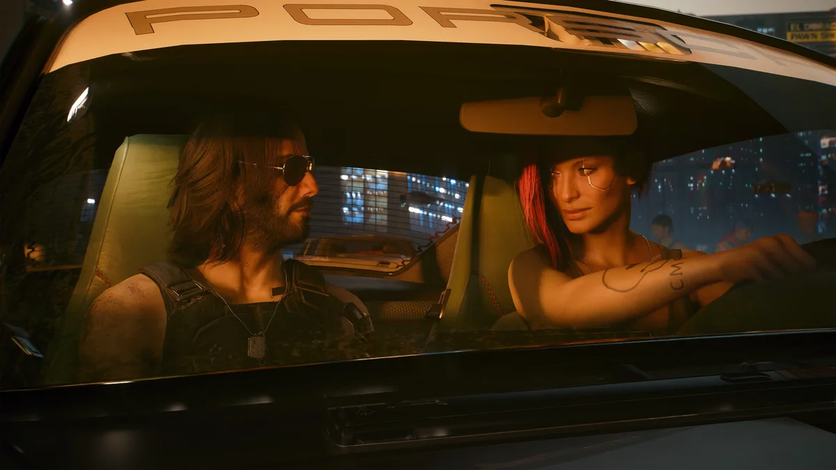 Johnny Silverhand and V — key characters in Cyberpunk 2077's main questline